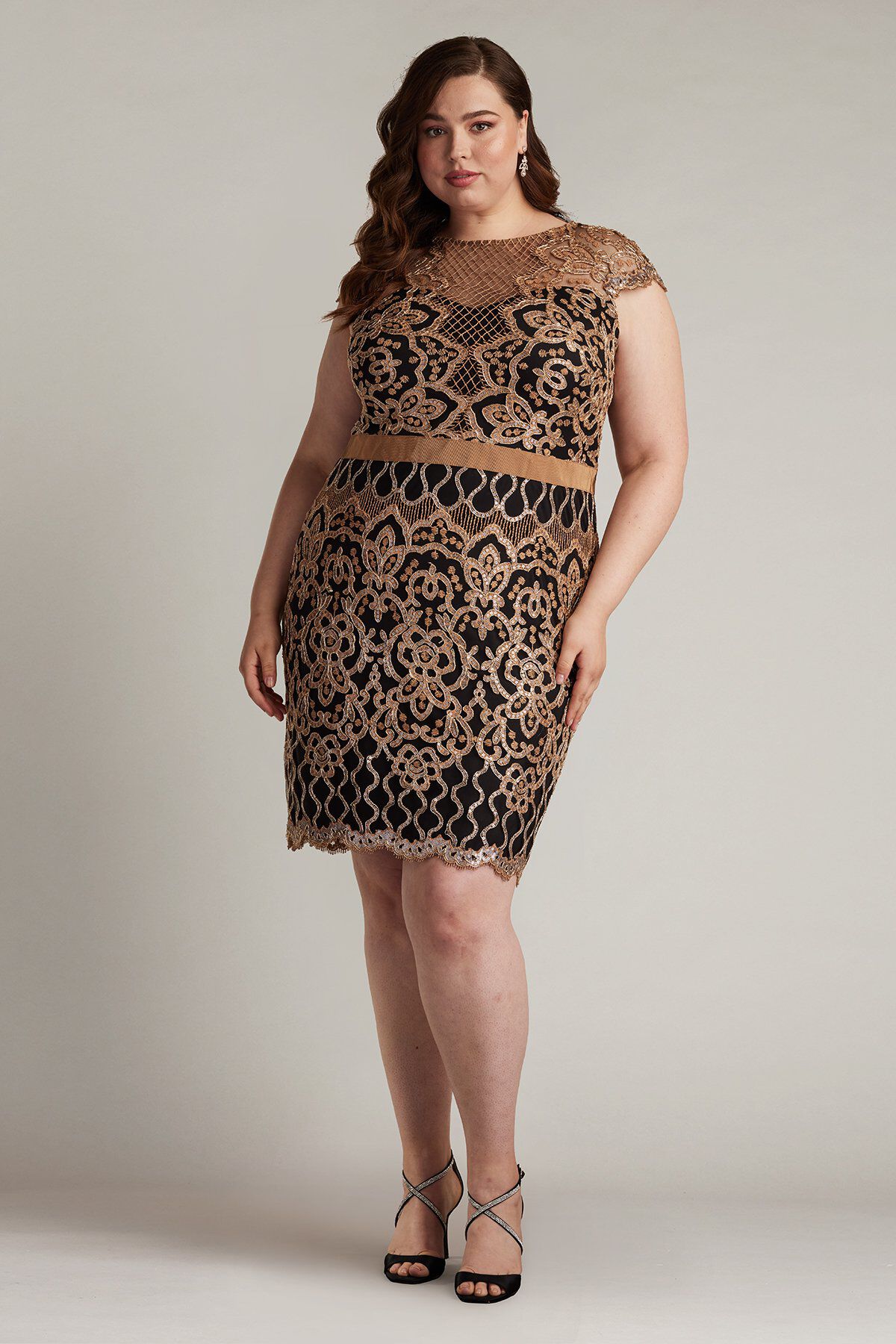 Miranda Sequin Embroidered Dress - PLUS SIZE, COPPER SHADOWBLACK / see-description, alternate image number 2