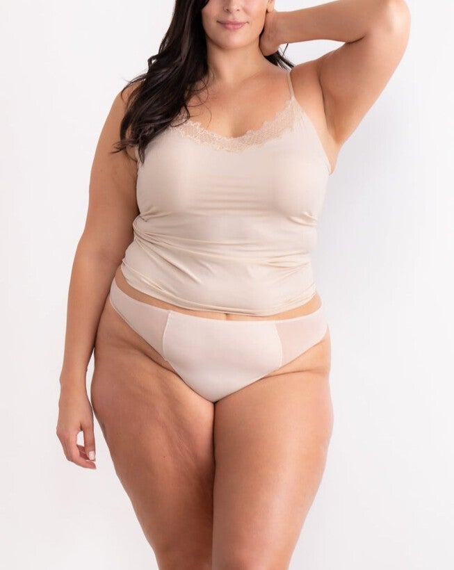 Soft Seamless Thongs with Mesh, Smoke Grey / Ivory, alternate image number 3