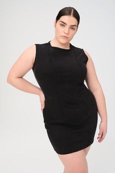 OPO PLUS - DENIM MINI DRESS | JET BLACK