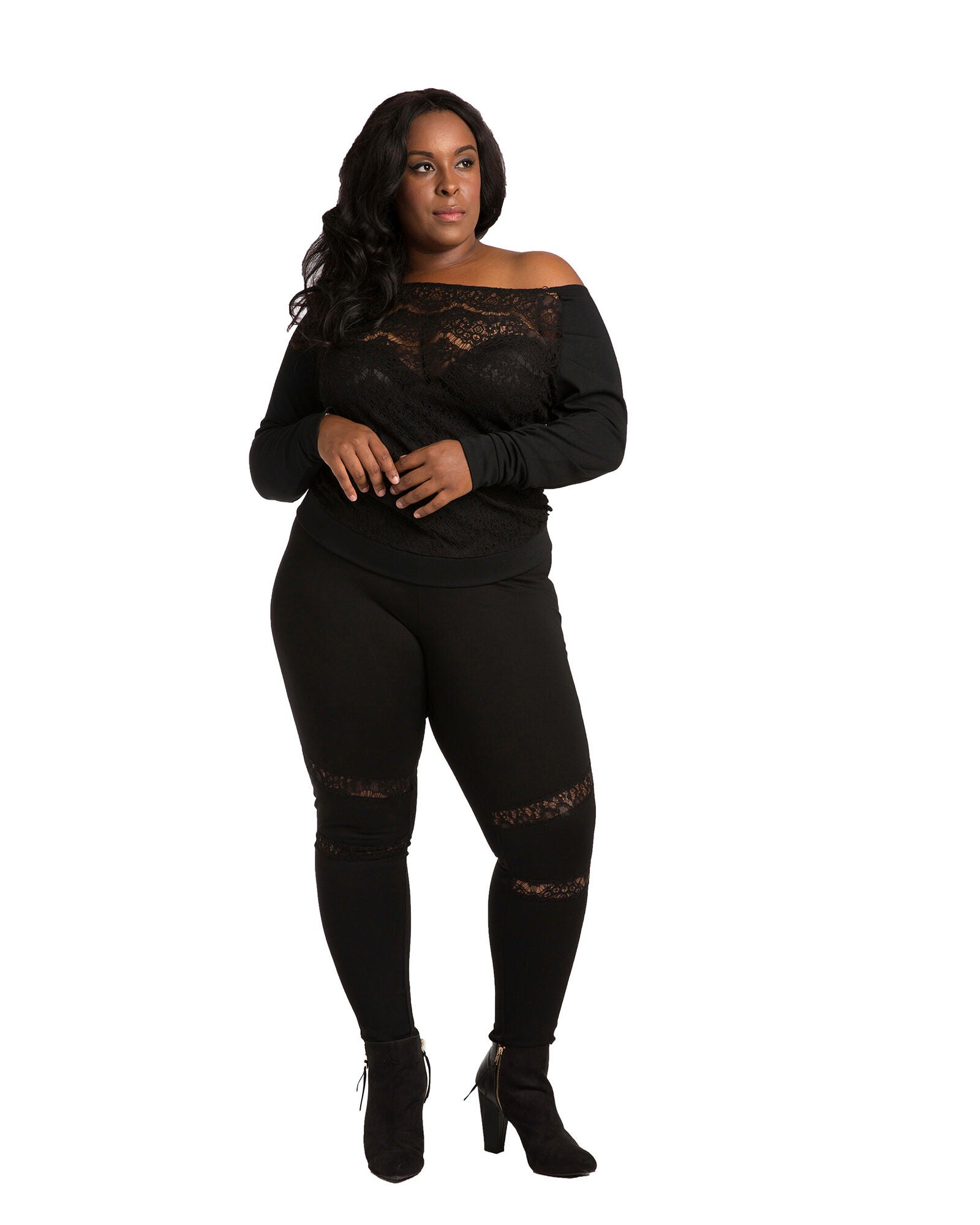 Nia Boatneck Pullover With Ponte Sleeves, Black / Black, alternate image number 2