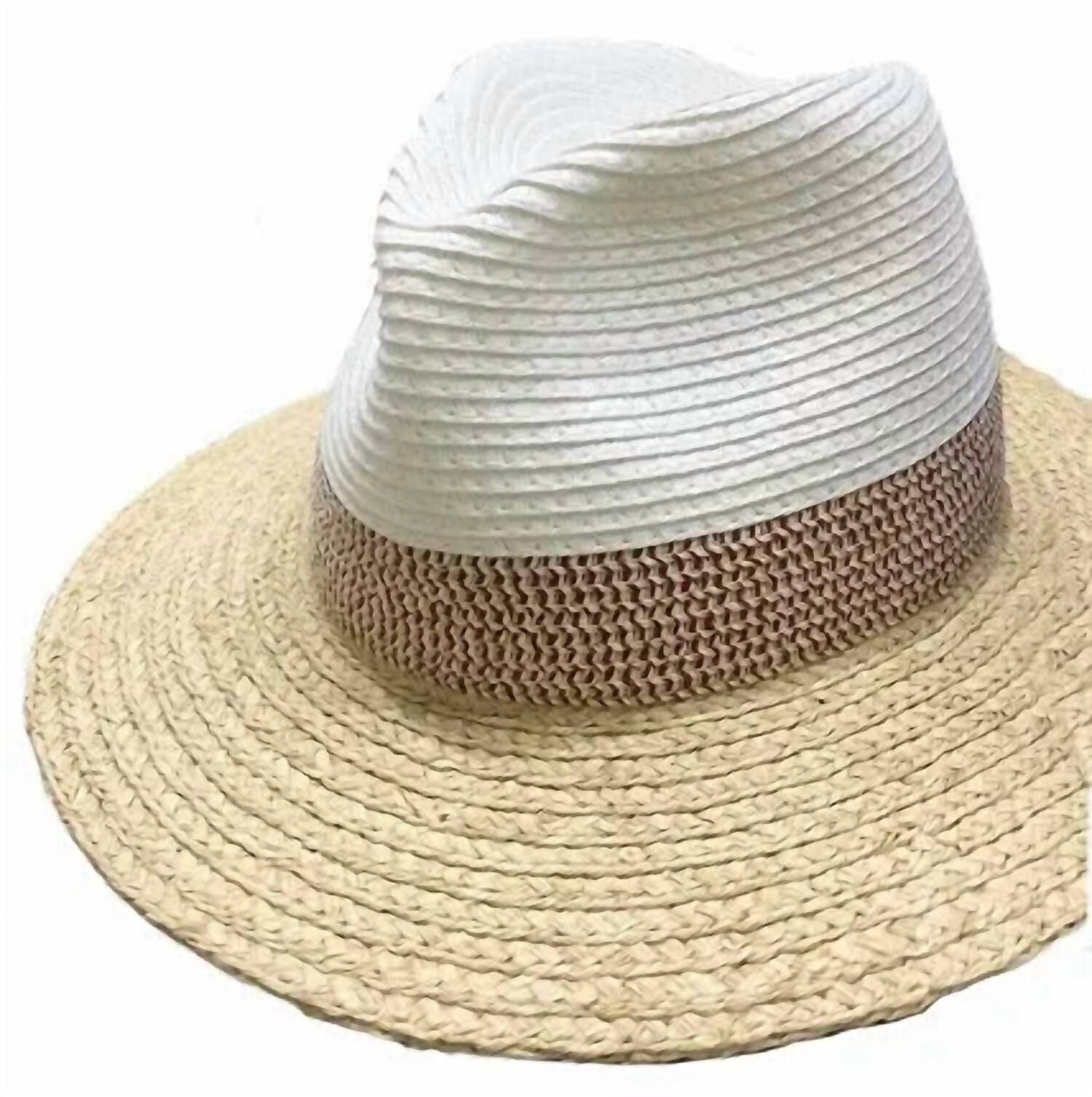 WOMEN'S JPSIE TWO-TONE PANAMA HAT IN NATURAL, Natural / Beige, hi-res image number 0