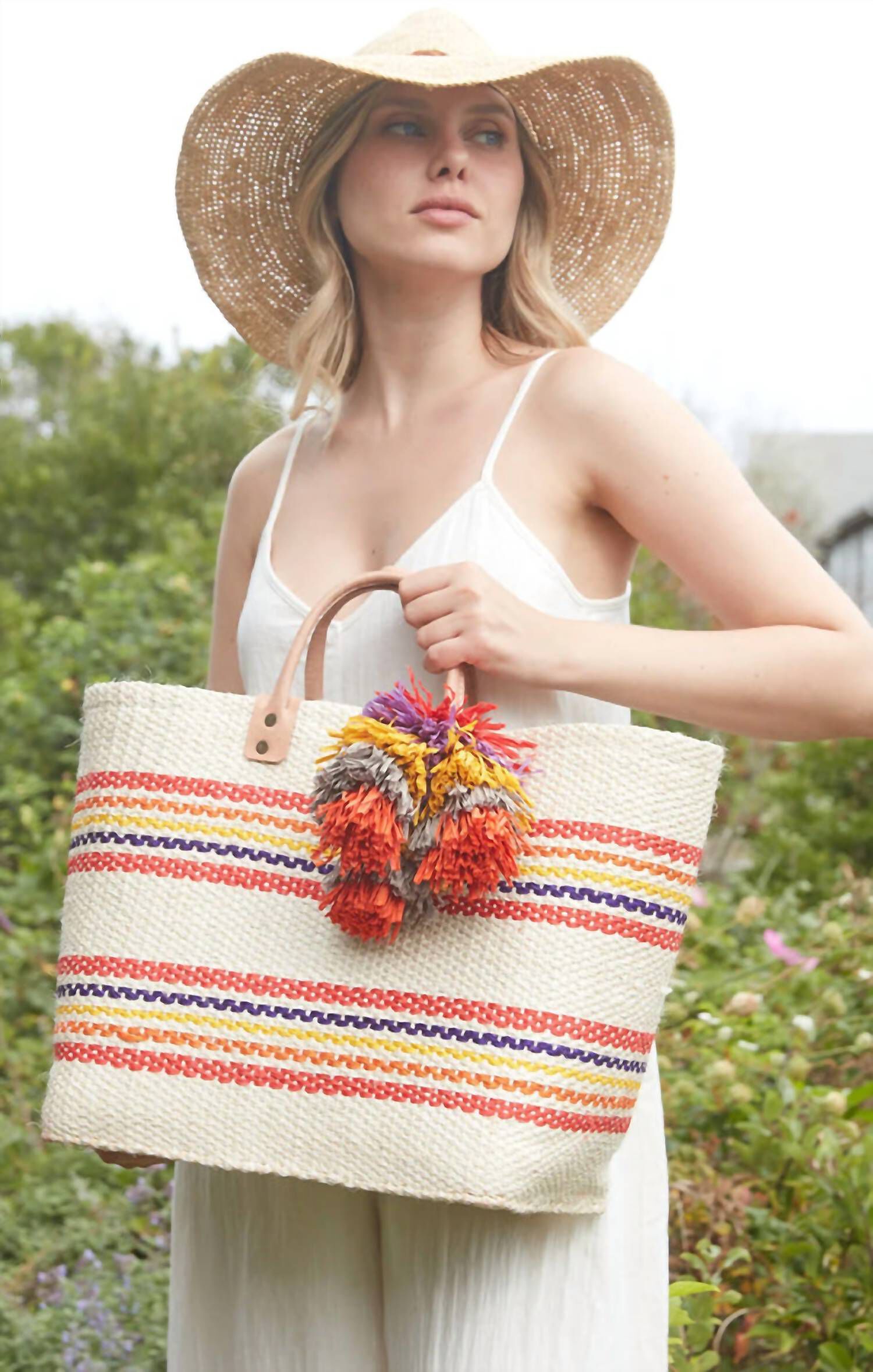 Women's Caracas Tote, Coral Multi / Orange, alternate image number 2