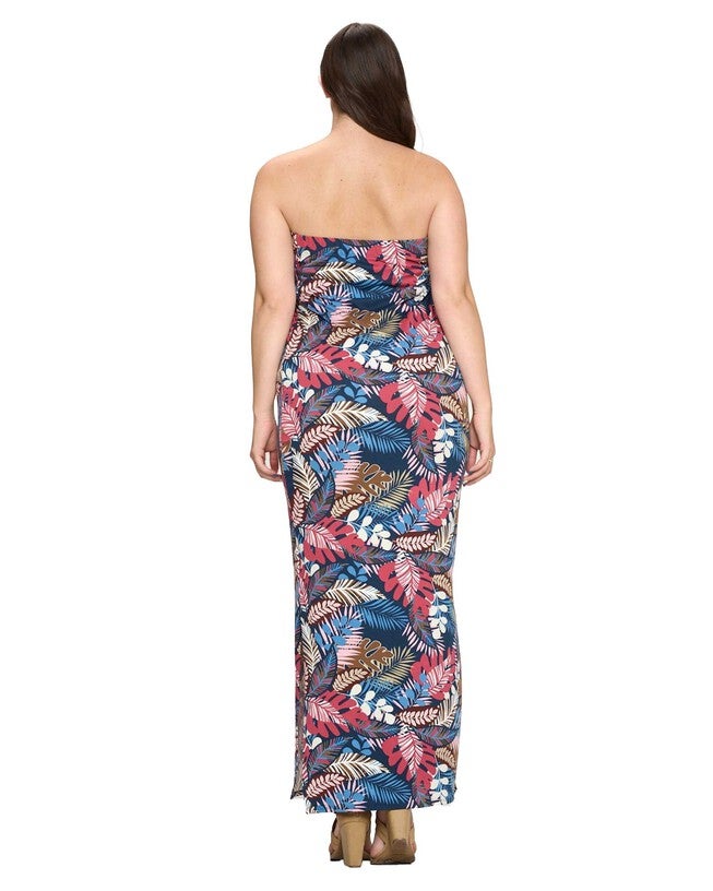 TROPICAL SLEEVELESS SLIT DRESS, , alternate image number null