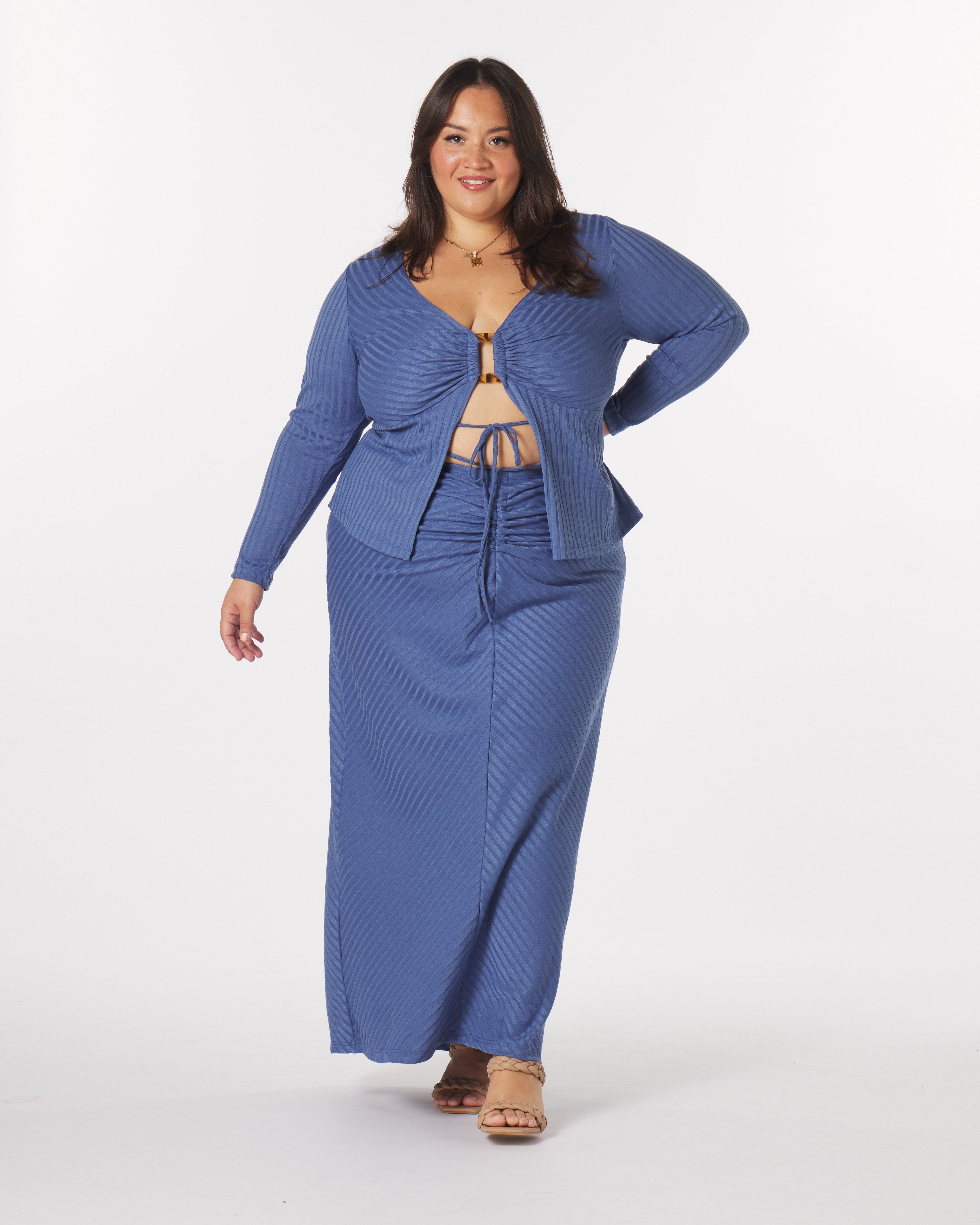 Luna Maxi Skirt, Frost / Dusty Blue, alternate image number 4