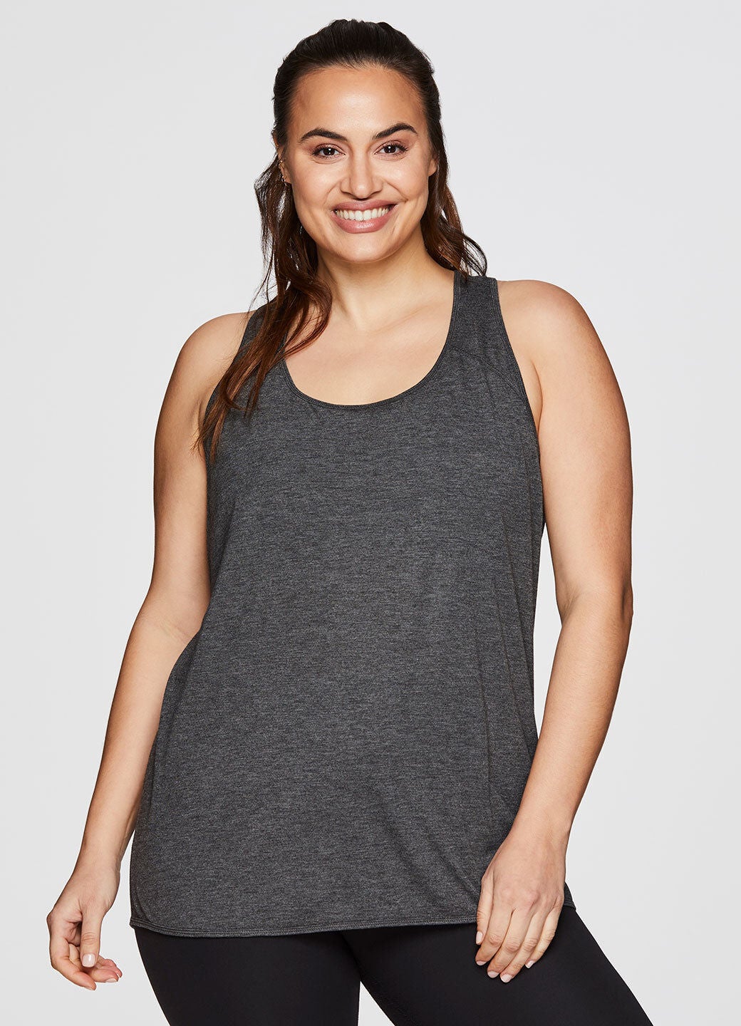 Prime Relaxed Twist Back Tank Top, Charcoal / Charcoal Grey, hi-res image number 0