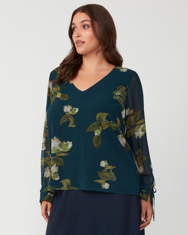 SUMMIT BLOOM TOP, Print / Navy, alternate image number 2