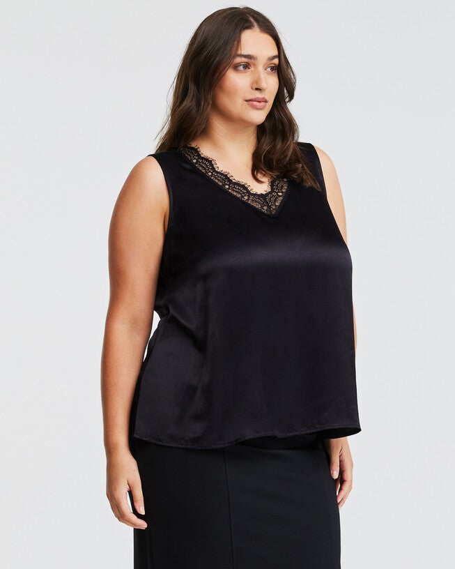 Alessandra Lace Satin Camisole Top, , alternate image number 7