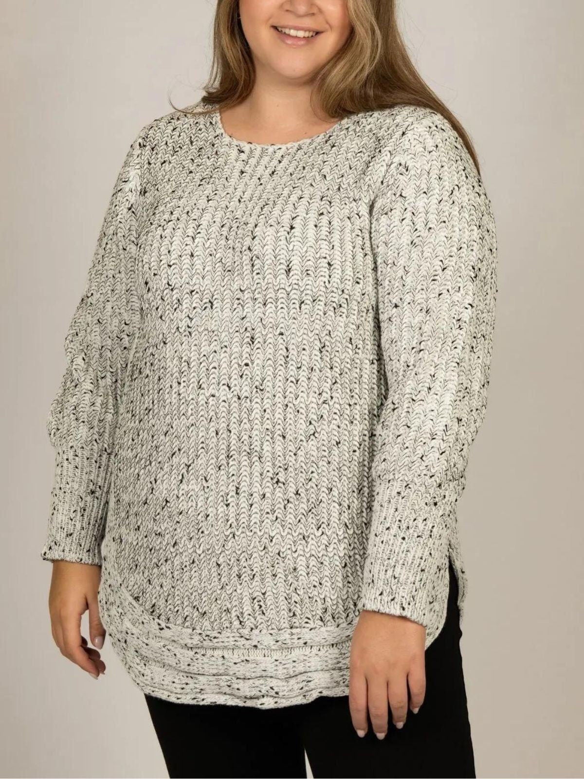 Elodie Mix Ribbed Knit Mix Sweater, Ivory / Ivory, hi-res image number 0