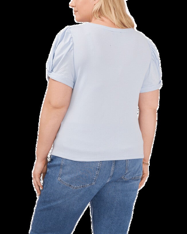 Sheila Puff Sleeve Tee, SKY392 / Light Blue, alternate image number 1
