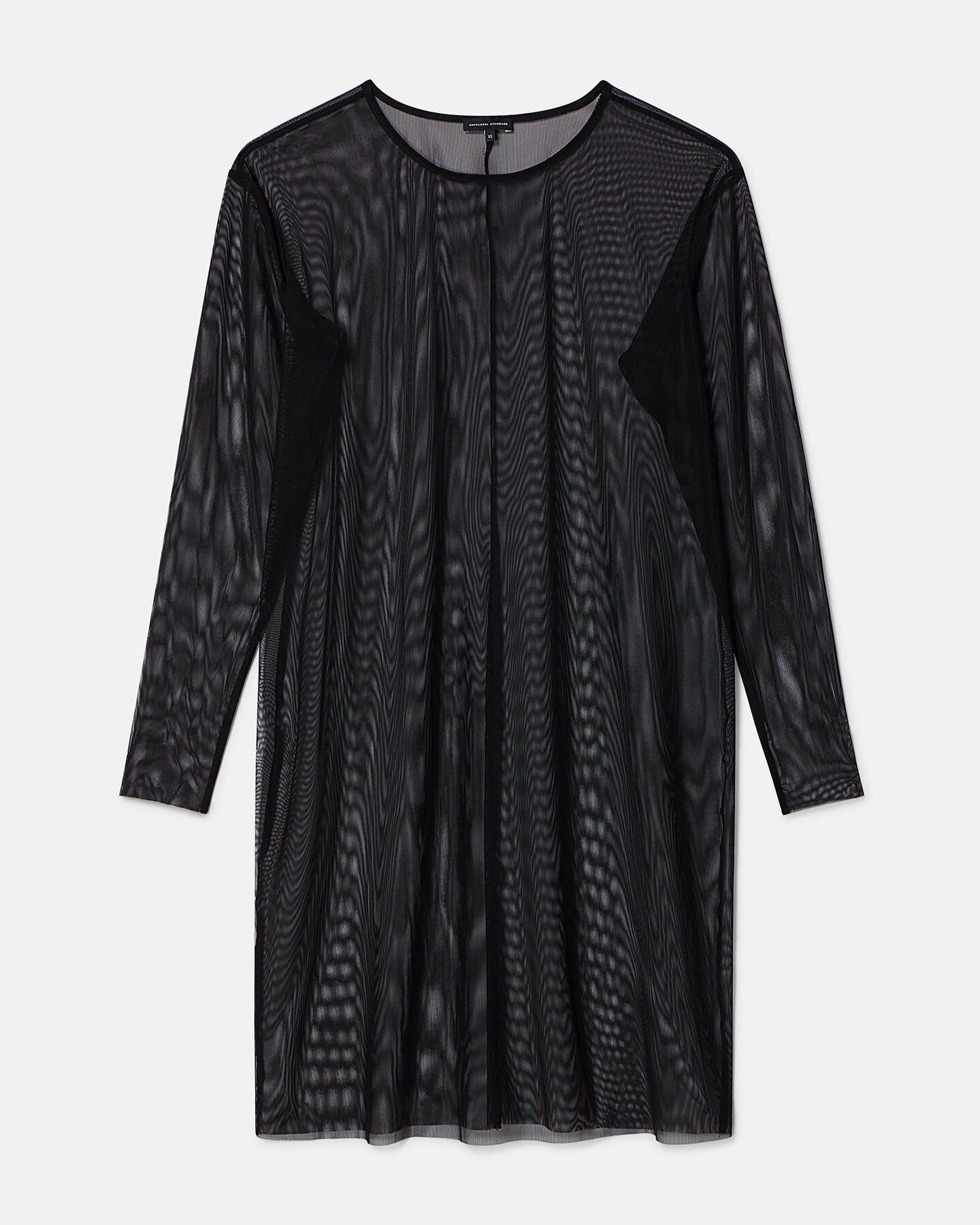 The Ghost Mesh Xray Dress with a Jewel Neckline, Black / Black, alternate image number 2