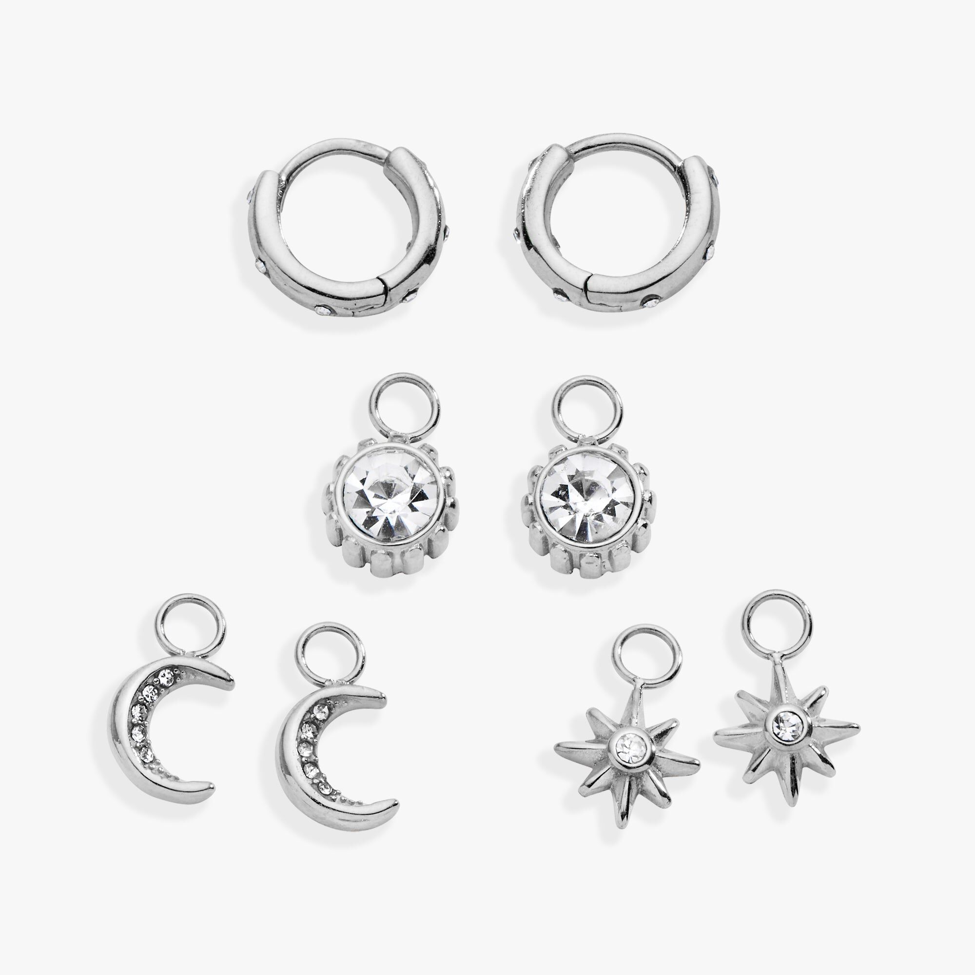 Celestial Mix & Match Earring Set of 4, Silver / Silver, alternate image number 1