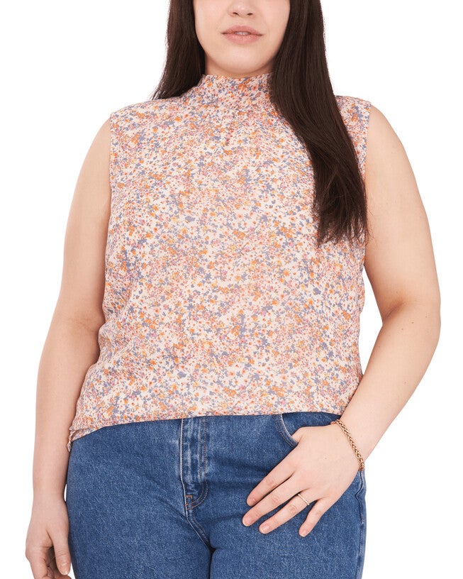Ameilia Mockneck Top, SWEET BLOOMS / Mauve, hi-res image number 0
