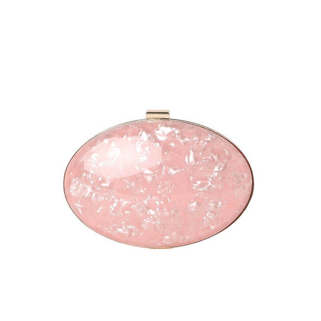 Haute Sauce Women's Marble Oval Clutch Bag, Pink / Pink, hi-res image number 0