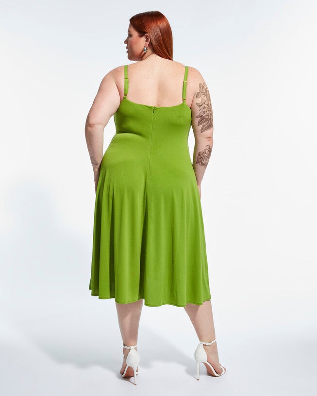 MADDY DRESS, Peridot Green / Olive Green, alternate image number 1