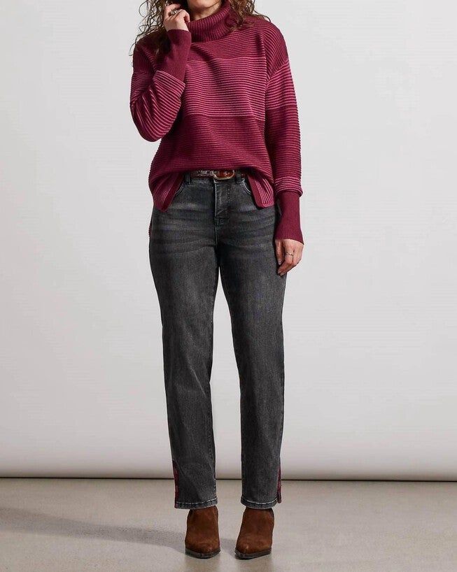 AUDREY SIDE SLIT EMBROIDERED ANKLE JEAN IN STONE BLACK, Stone Black / Black, hi-res image number null