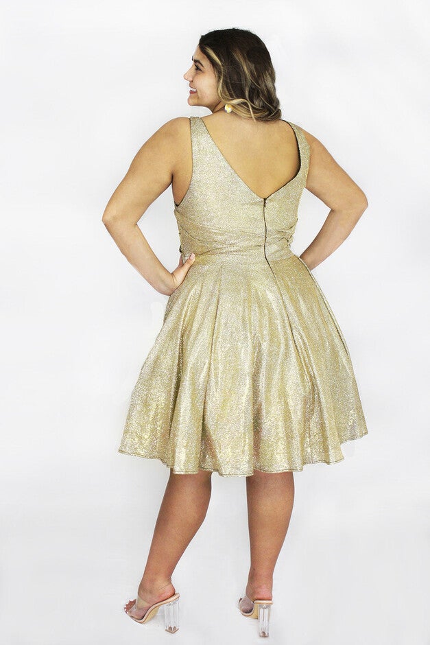 SPARKLE FEVER PARTY DRESS, Gold / Gold, alternate image number 1