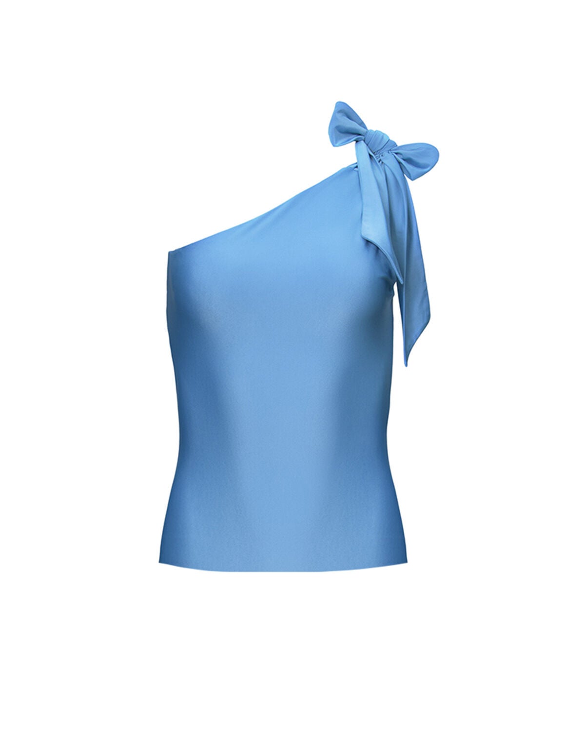 One Shoulder Bow Tie Top, BLUE / Azure Blue, alternate image number 1