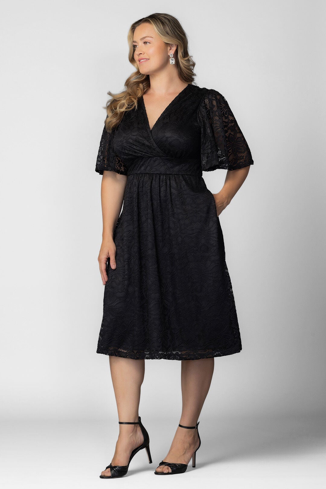 Fable Lace Cocktail Dress, Onyx / Black, alternate image number 2