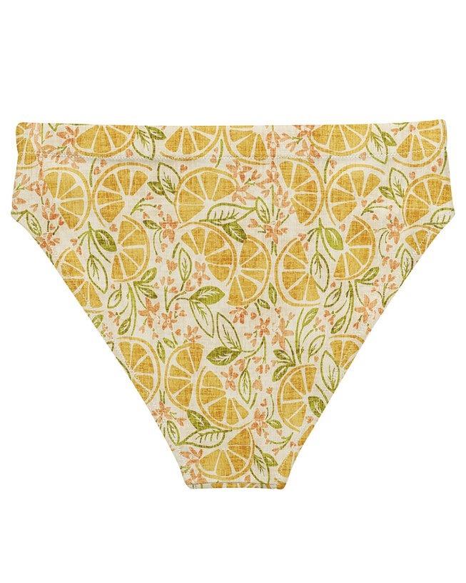 Vintage Citrus Recycled High-Waisted Bikini Bottom, , alternate image number null