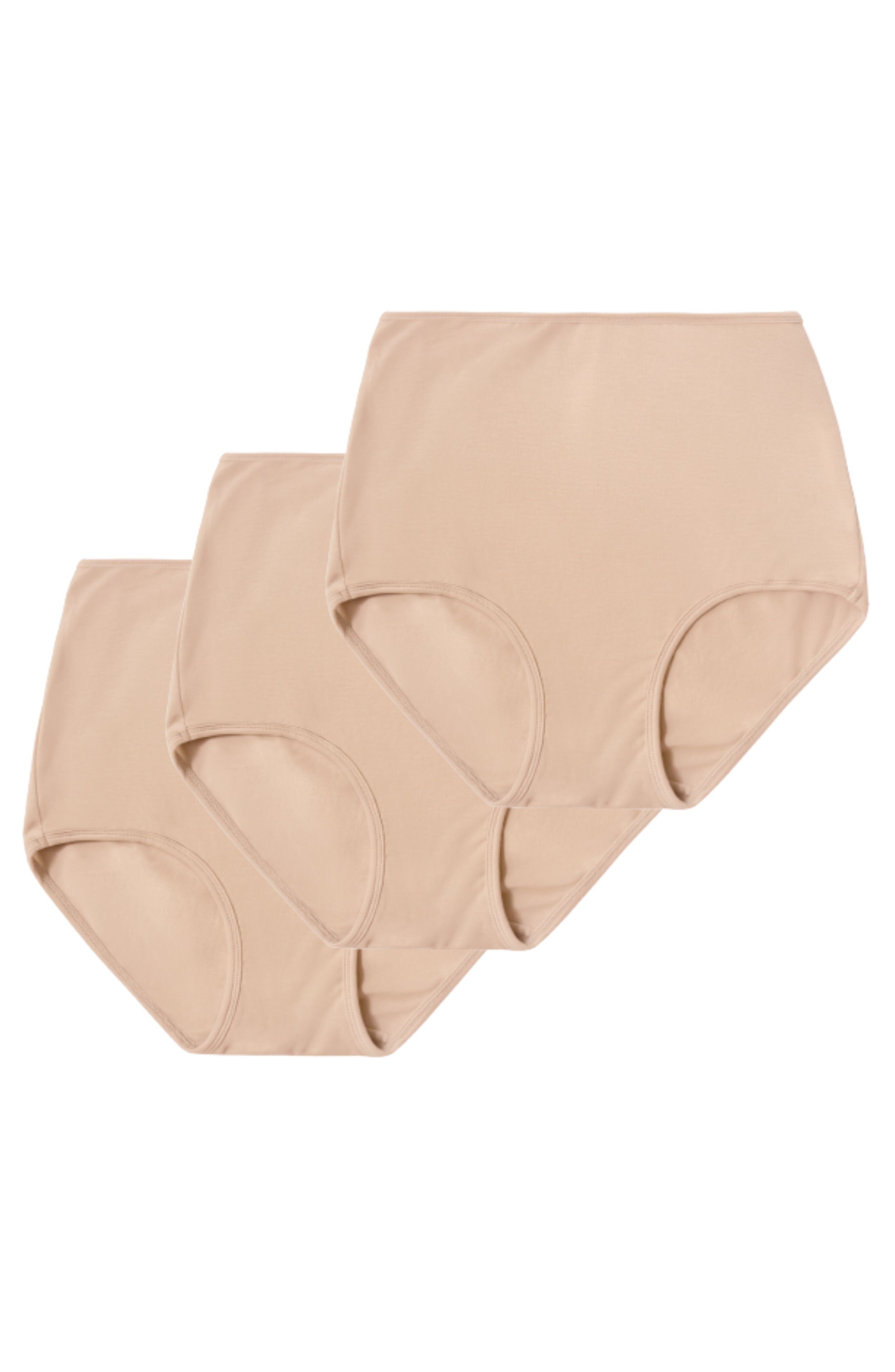 3-Pack High-Rise Ultra Soft Sustainable Briefs, Light Nude / Beige, hi-res image number 0