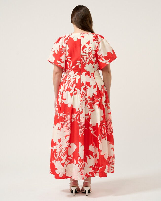 Solstice Dress, Poppy RedCream / Red, alternate image number 5