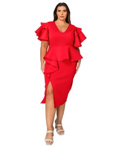 KIRA NEOPRENE PEPLUM DRESS