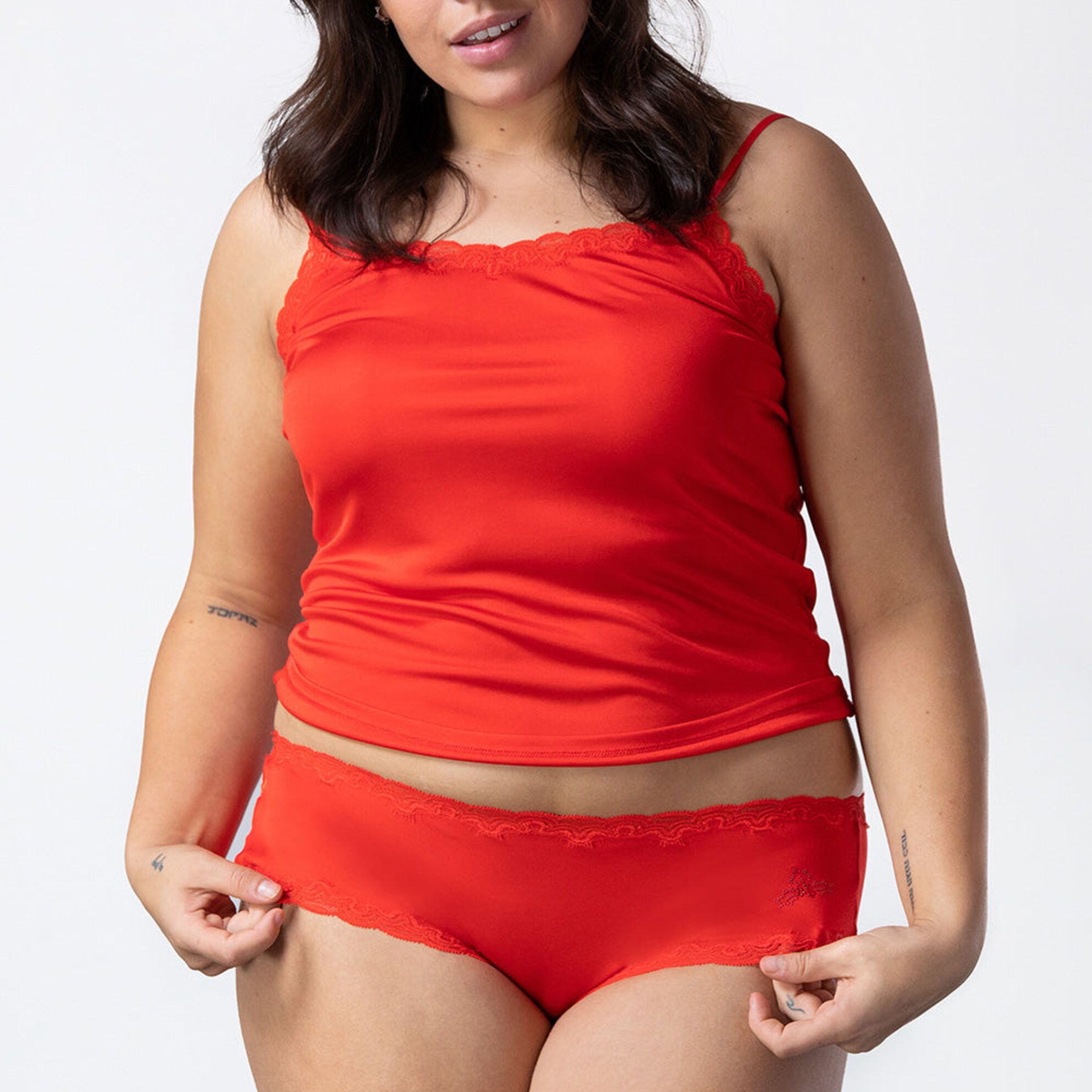 Soft Silk Camisole, Fiery Red / Red, alternate image number 2