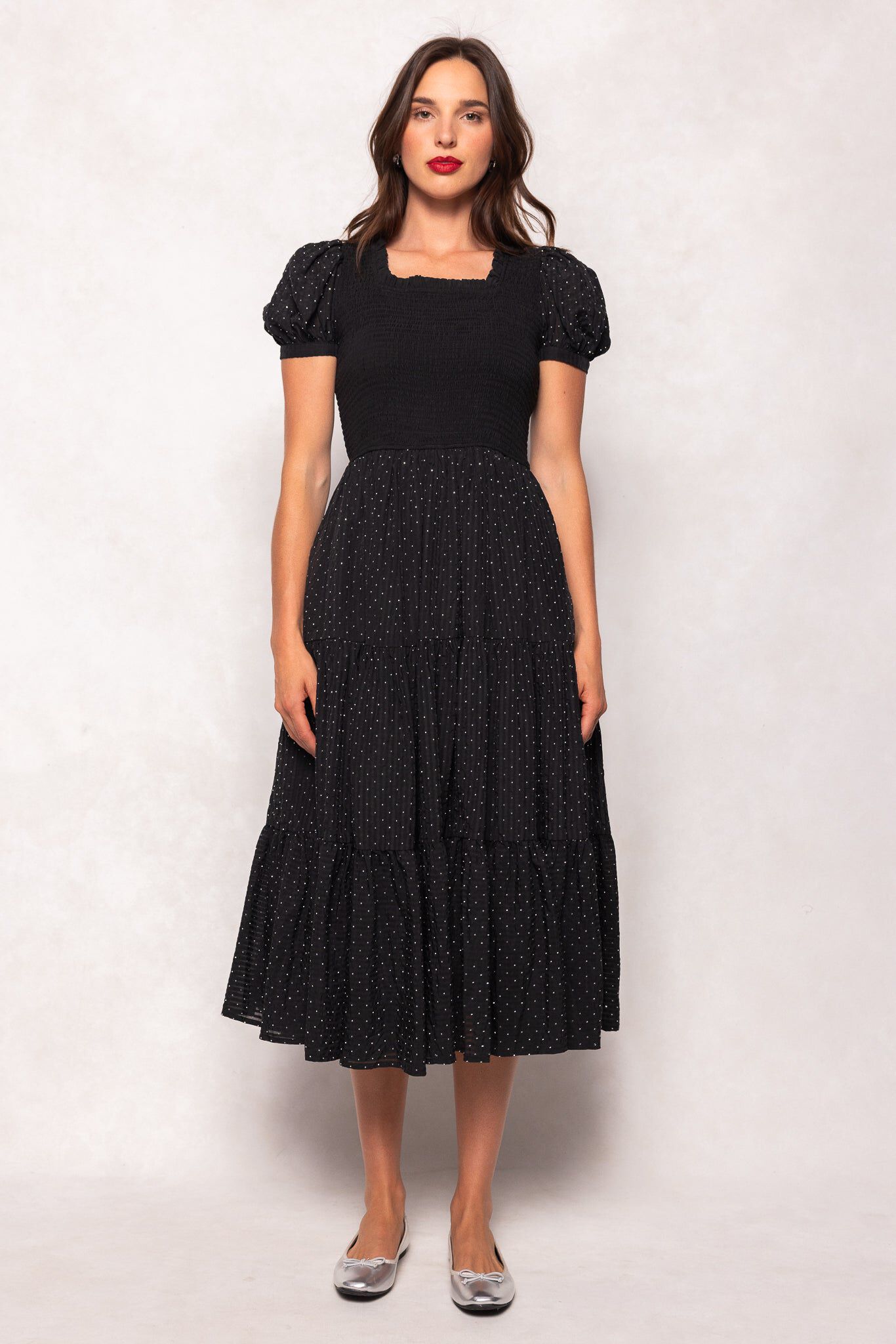 Darby Dress, Black Diamonte / Black, hi-res image number 0