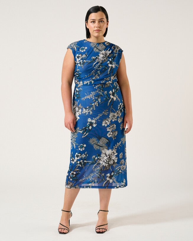Elysium Dress, Print / Royal Blue, hi-res image number null