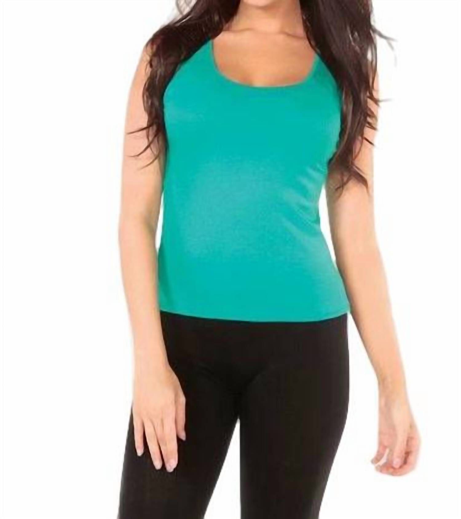 Bra-Friendly Tank Top Teal, Teal / Teal, hi-res image number 0