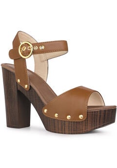 Platform Heels Slingback Chunky High Heel Sandals