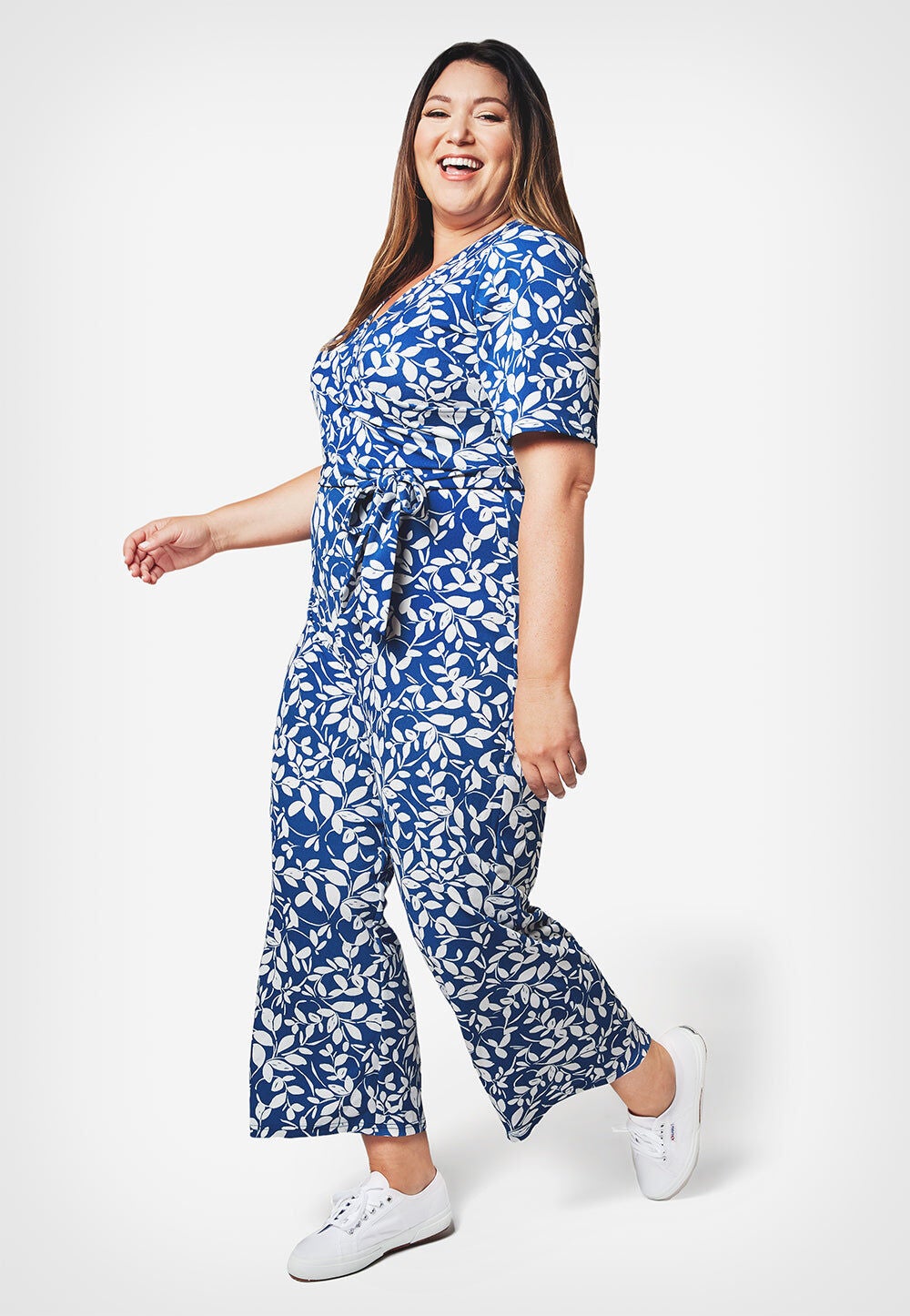 Kayla Jumpsuit, Two Tone Floral / Azure Blue, alternate image number 2