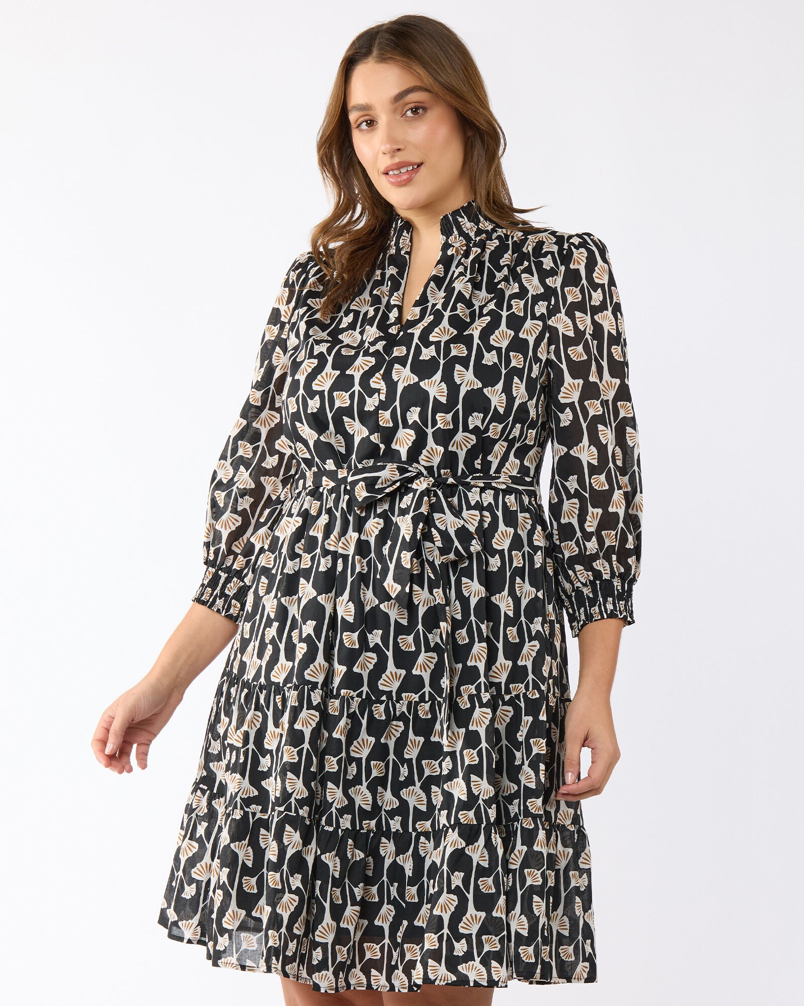 Sea Lily Dress, Print / Black, alternate image number 3