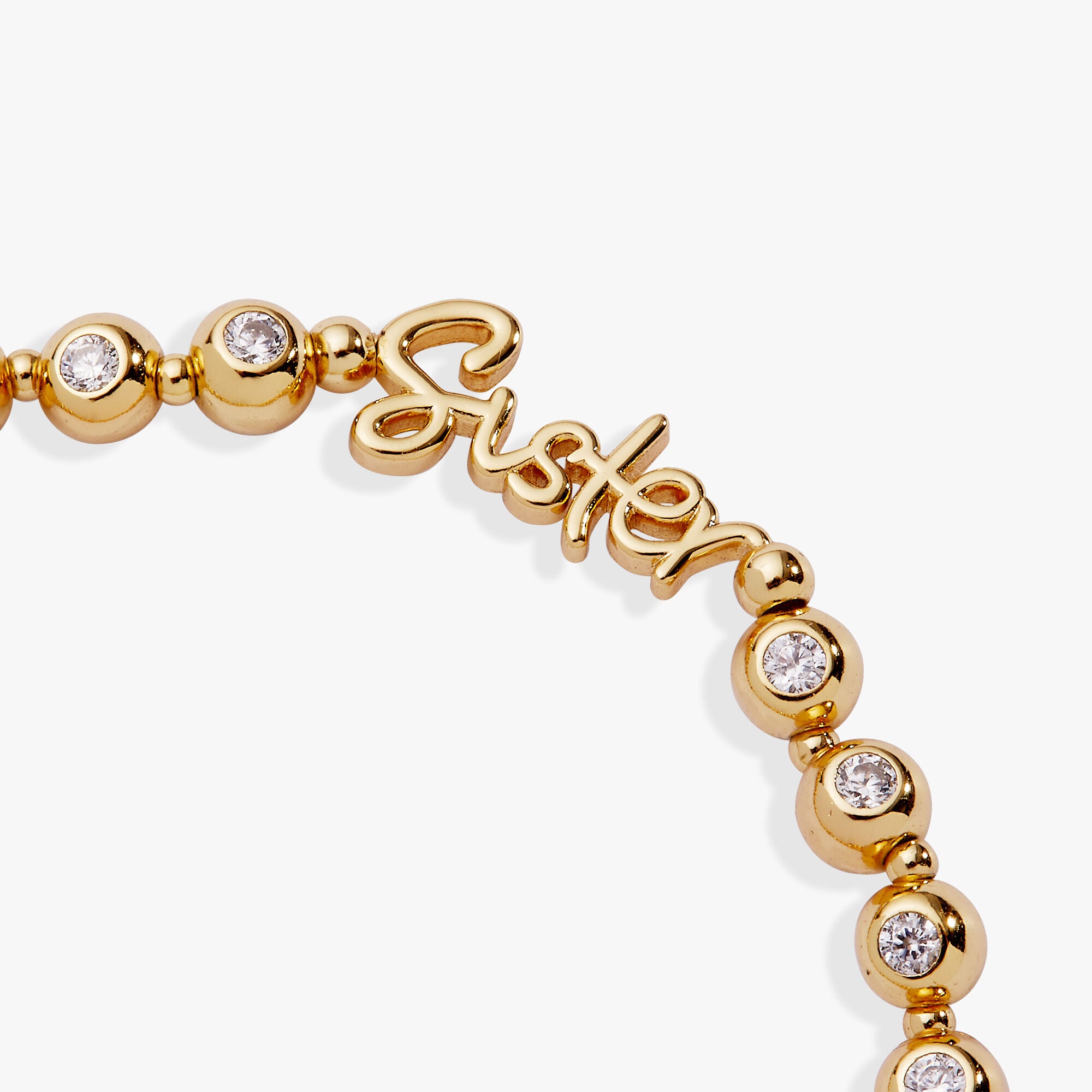 Sister Elongated Crystal Stretch Bracelet, Gold / Gold, alternate image number 1