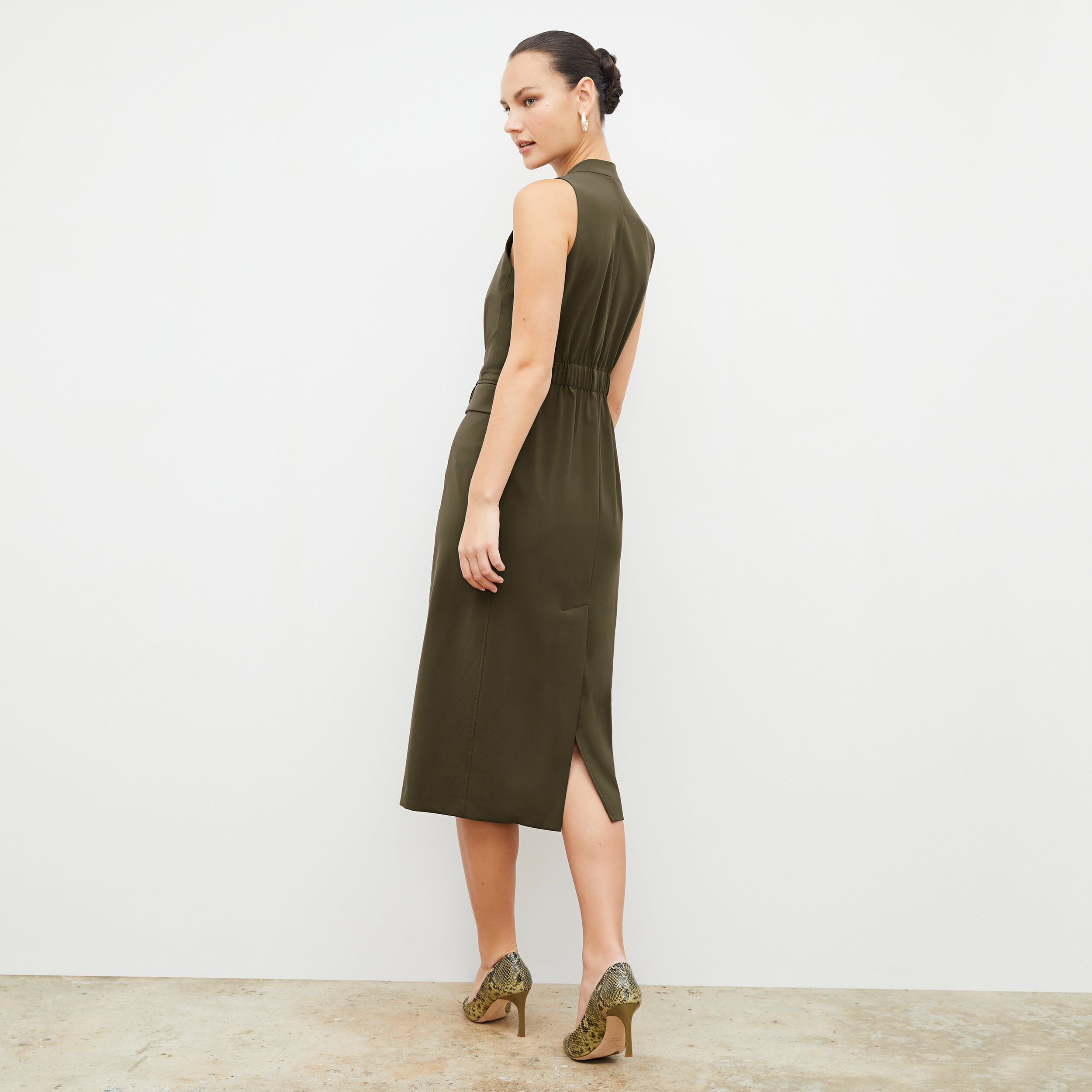 Cassandra Dress - OrigamiTech, Olive / Olive Green, alternate image number 1