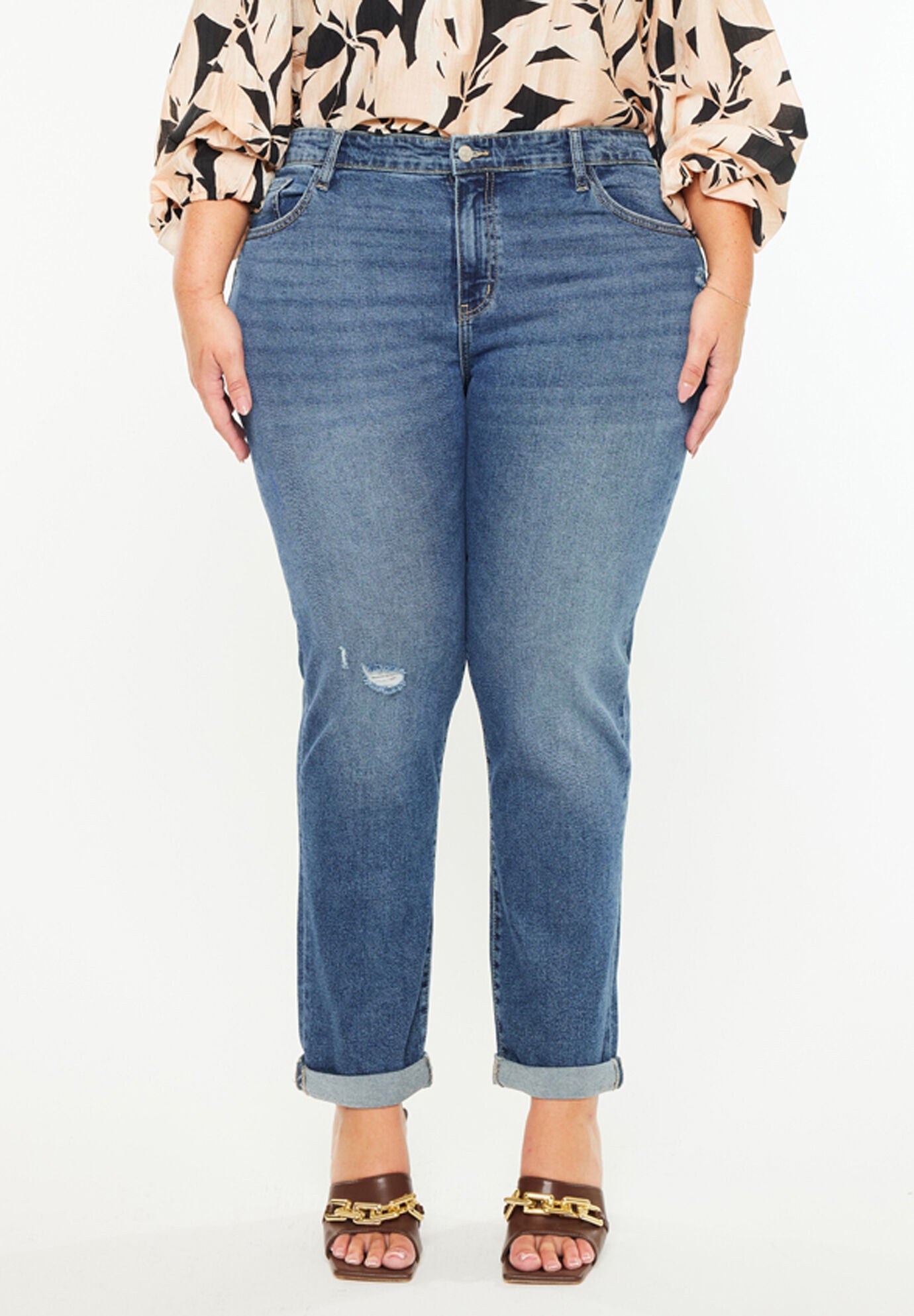 Harper Essentials Mid Rise Slim Straight Jean (Plus Size), Dark Wash / Dark Wash, hi-res image number 0