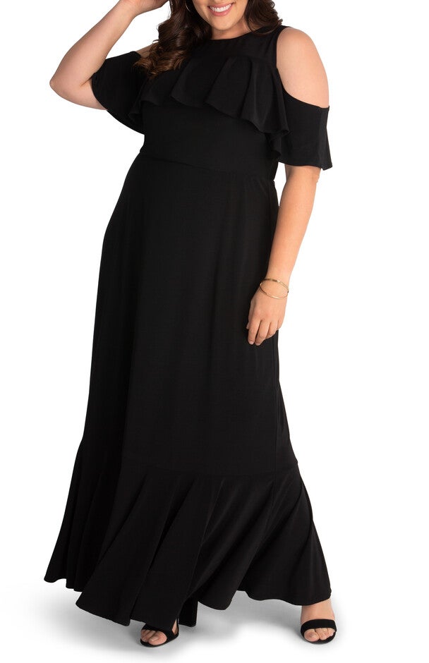 Piper Cold Shoulder Maxi Dress, BLACK NOIR / Black, alternate image number null