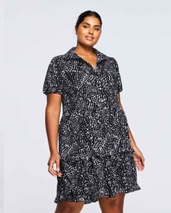 Speckle Spot Collared Dress