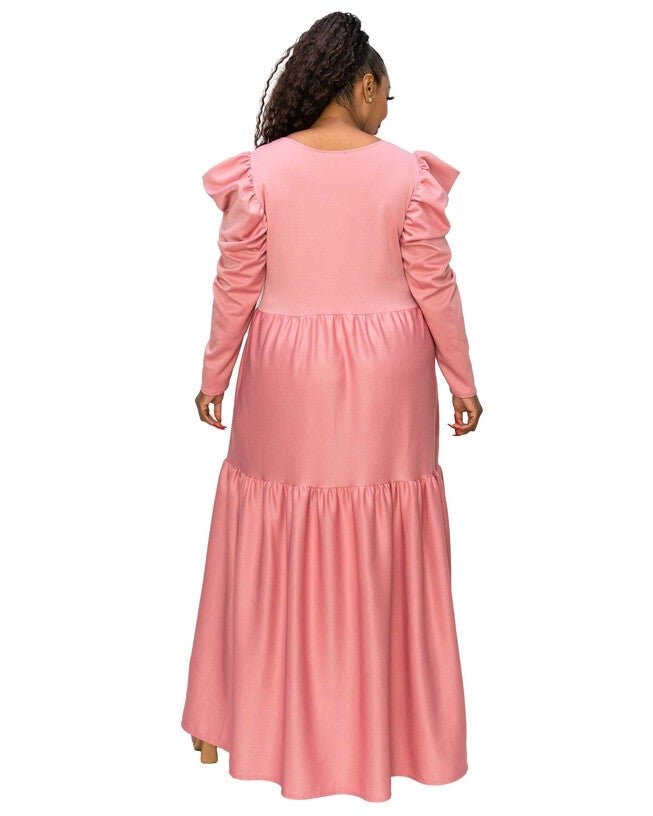 ISABEL TIERED MAXI DRESS, Lt Mauve / Pink, alternate image number 1