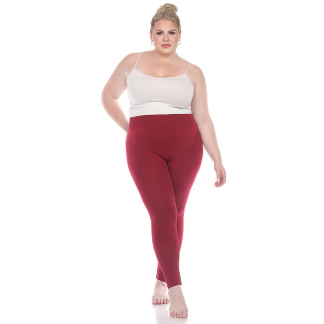 Super-Stretch Solid Leggings, Burgundy / Burgundy, alternate image number 2
