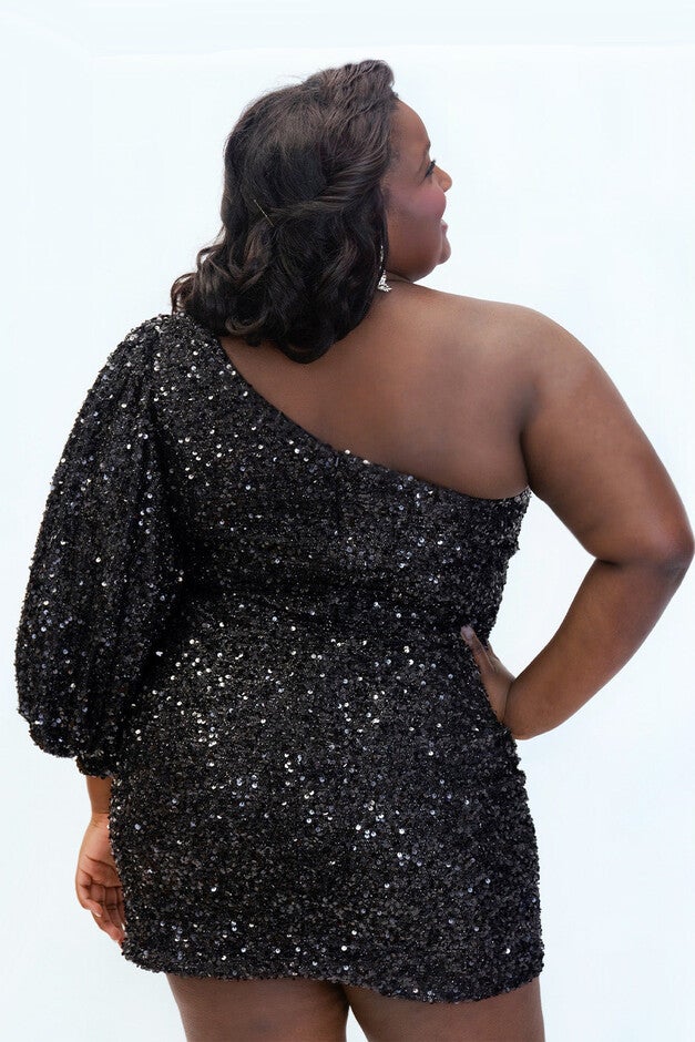 JUST A JEWEL PARTY DRESS, Onyx / Black, alternate image number null