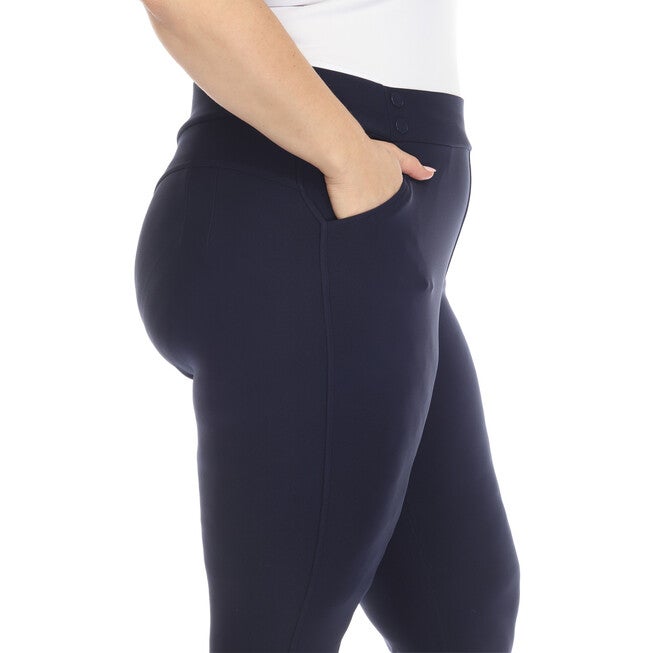 White Mark Super Soft Elastic Waistband Scuba Pants, , alternate image number null