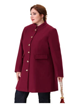 Stand Collar Single Breasted Coat