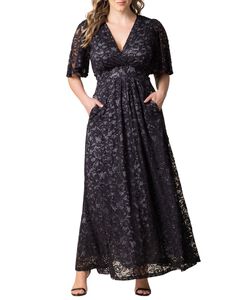 Luminous Sequin Lace Evening Gown