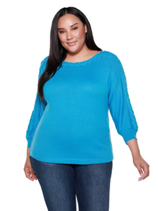 Kehlani Boat Neck Sweater, Marina Blue / Cornflower Blue, hi-res image number 0