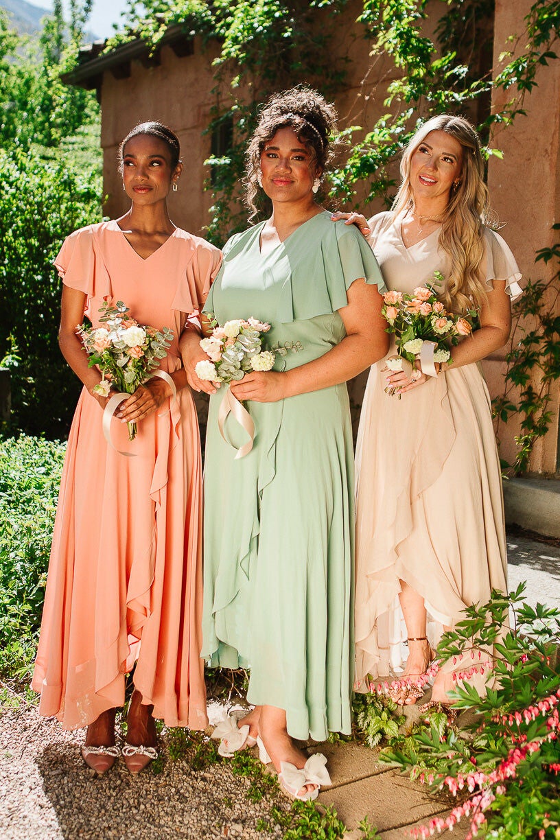 Callie Dress, Champagne Chiffon / Beige, alternate image number 4