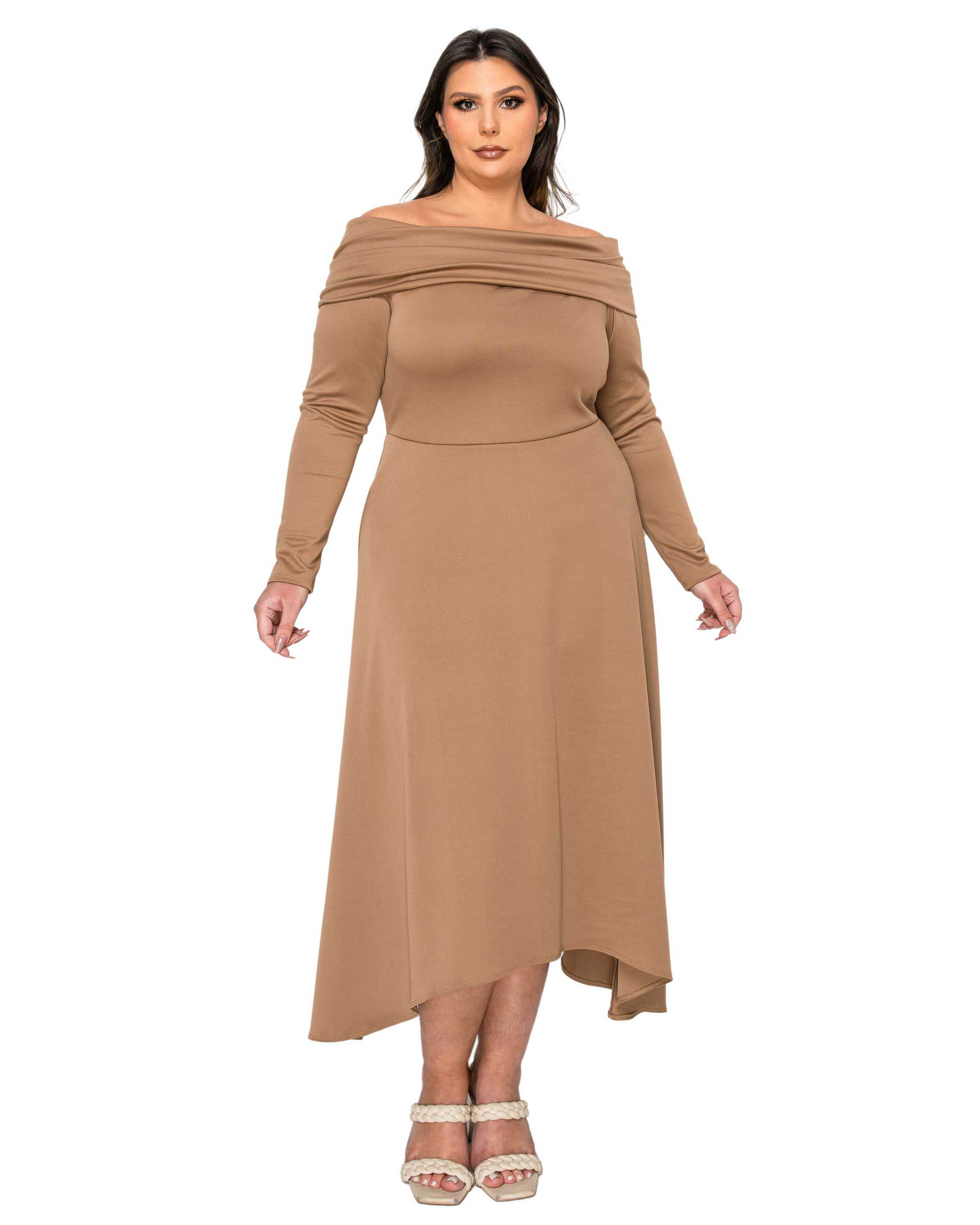 Lyra Off Shoulder Maxi Dress, Mocha / Brown, hi-res image number 0