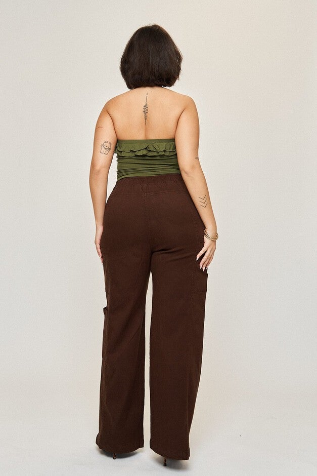 Tara Cotton Tencel Cargo Pant, Espresso / Brown, alternate image number null
