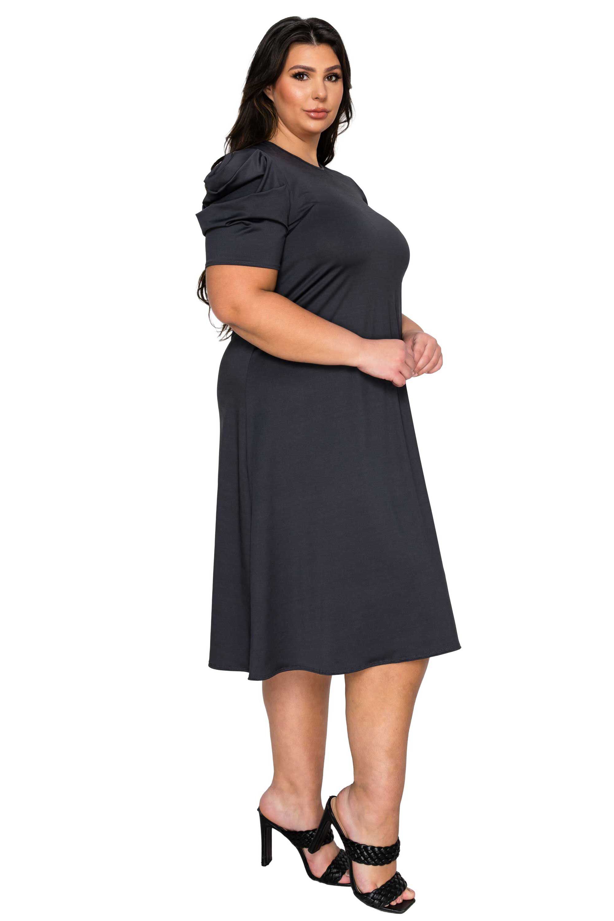 Aleyna Flare Dress, Charcoal / Charcoal Grey, alternate image number 1