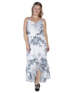 Plus Size White Spaghetti Strap Dress